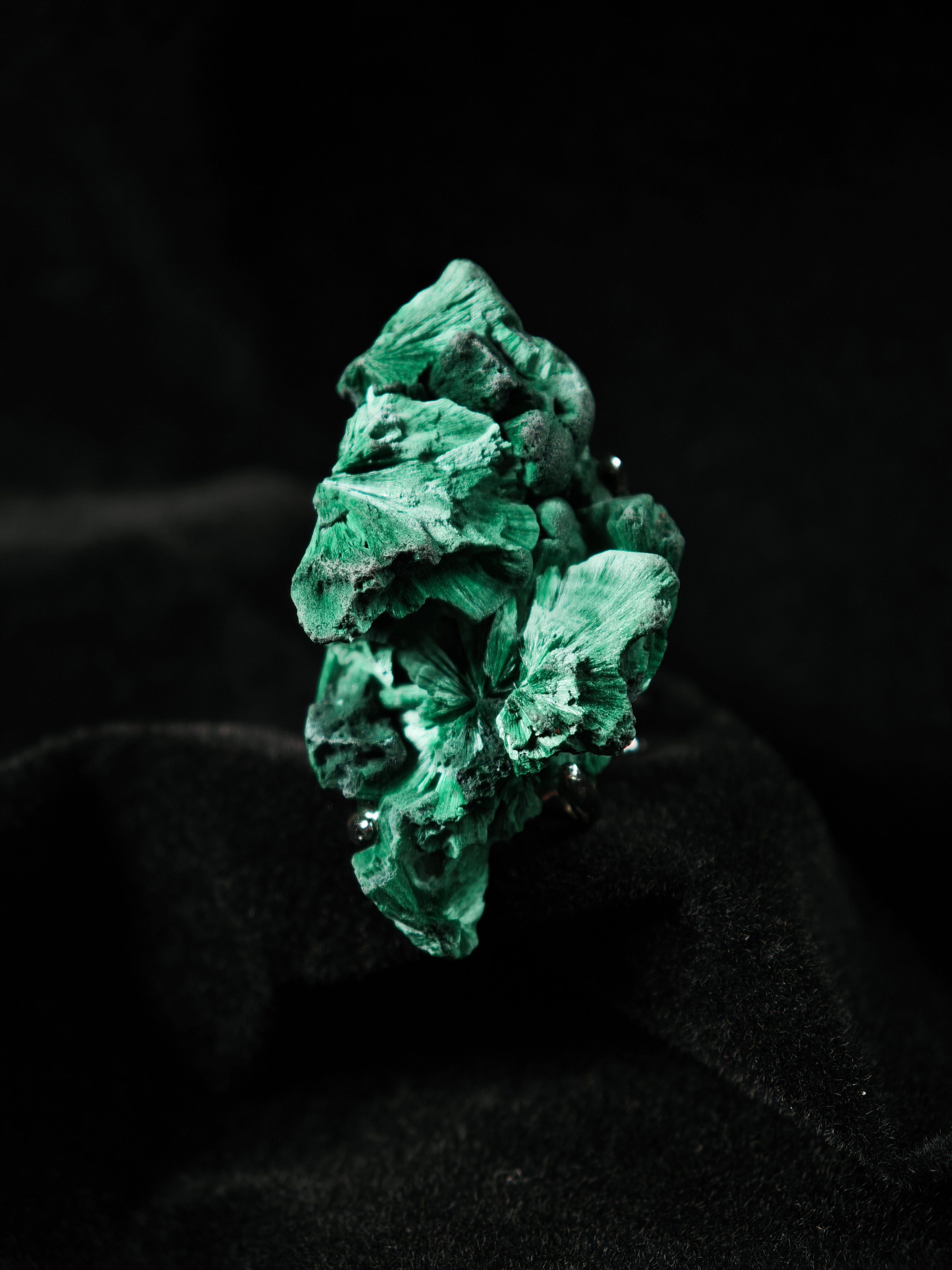 Malachite Adjustable Ring - Natural Mineral - Solo Collection - 001