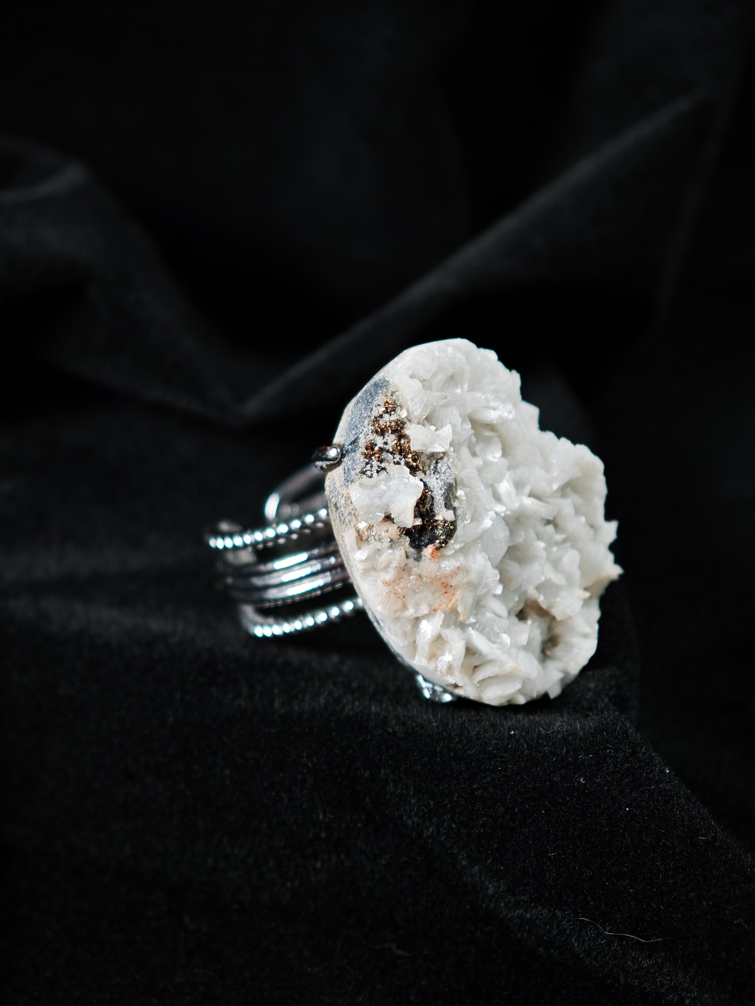 Dolomite Adjustable Ring - Natural Mineral - Solo Collection -002