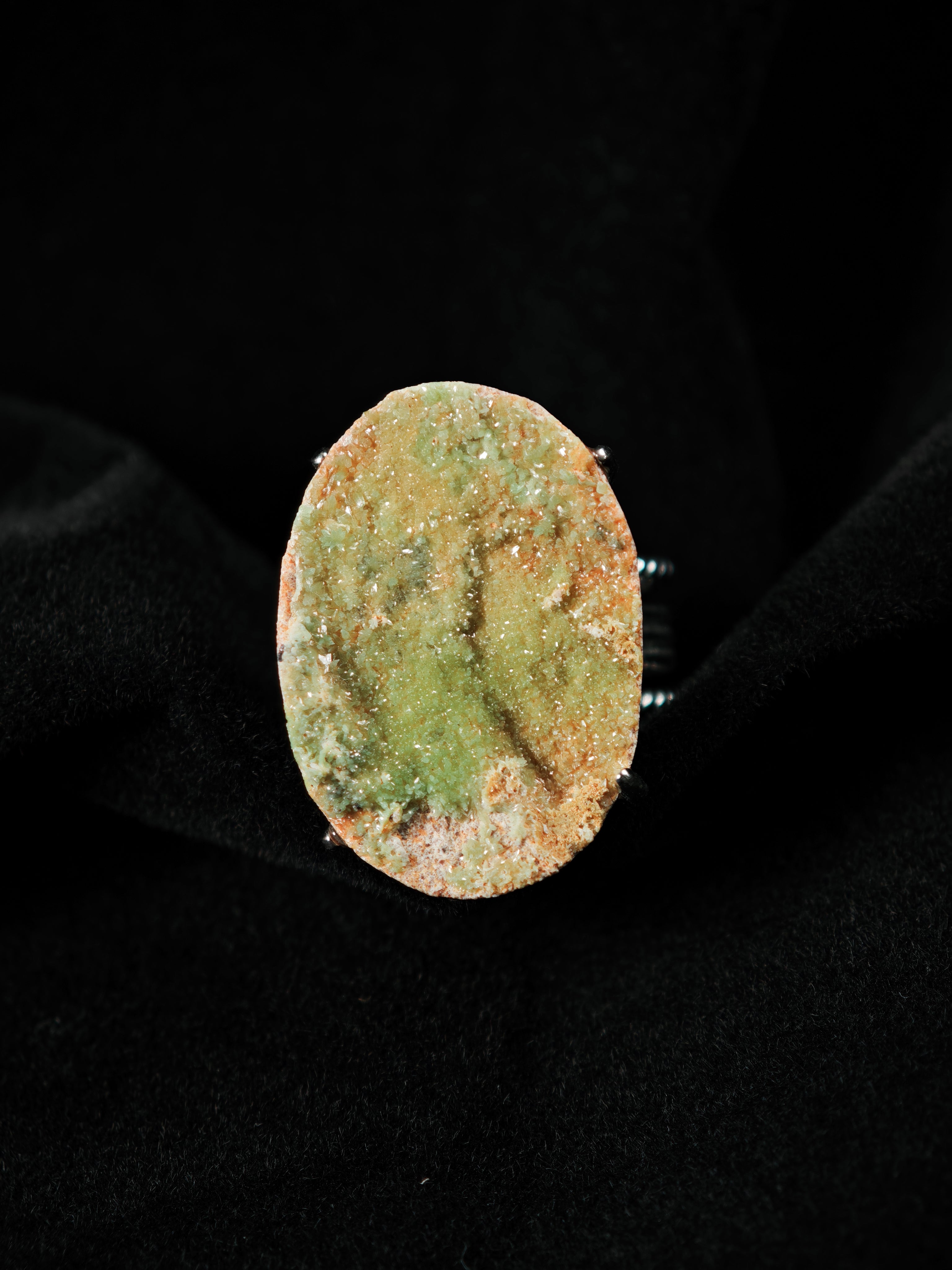 Pyromorphite Adjustable Ring - Natural Mineral - Solo Collection -003