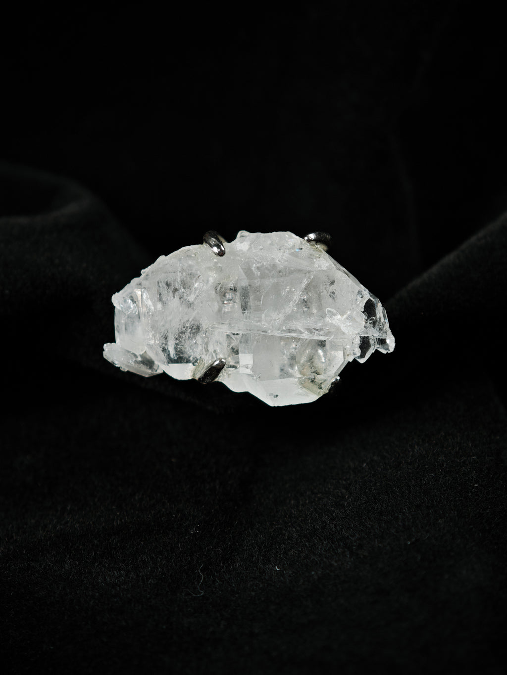 Faden Quartz Adjustable Ring - Natural Mineral - Solo Collection -006