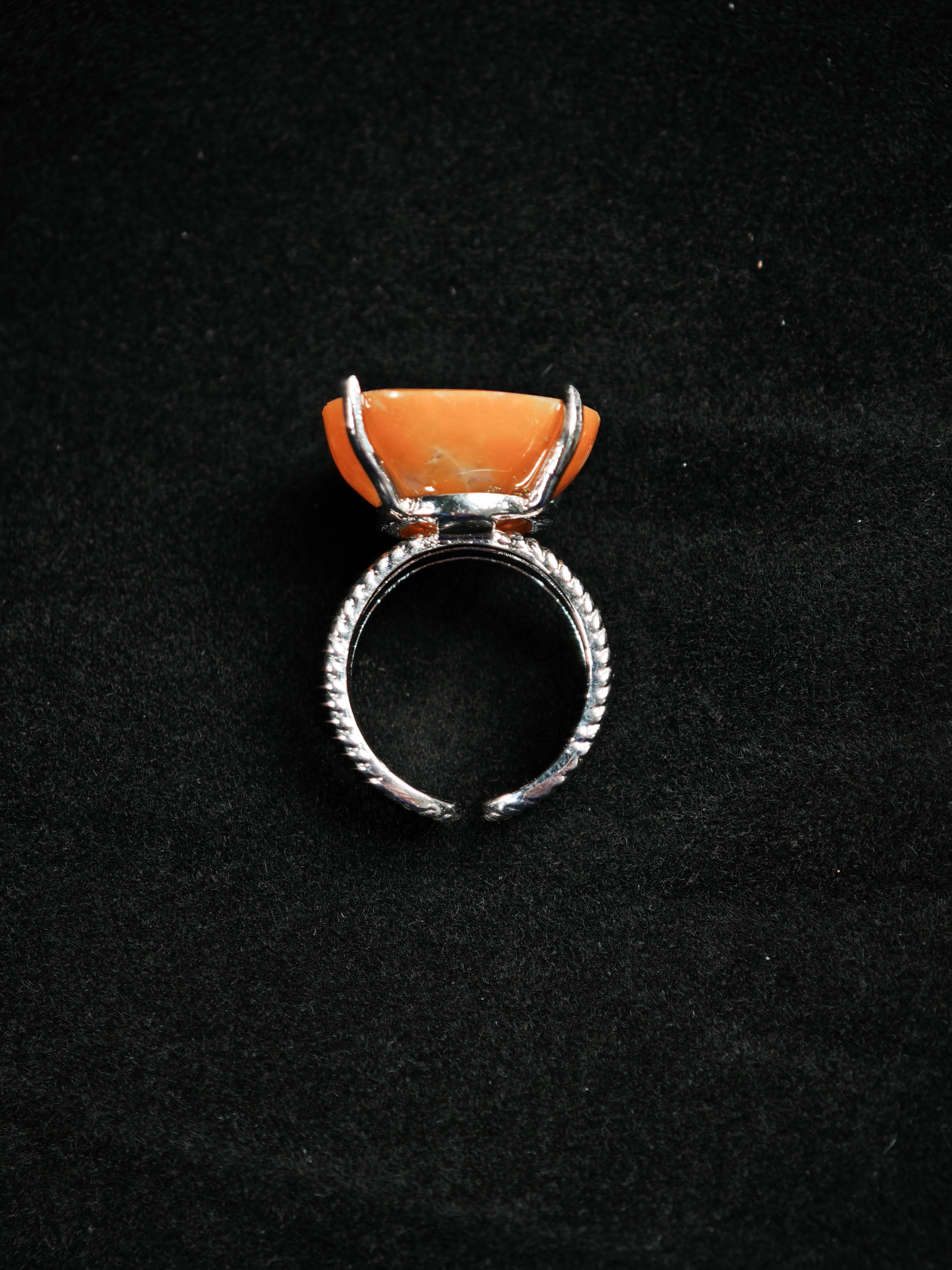 geode Adjustable Ring - Natural Mineral - Solo Collection -010