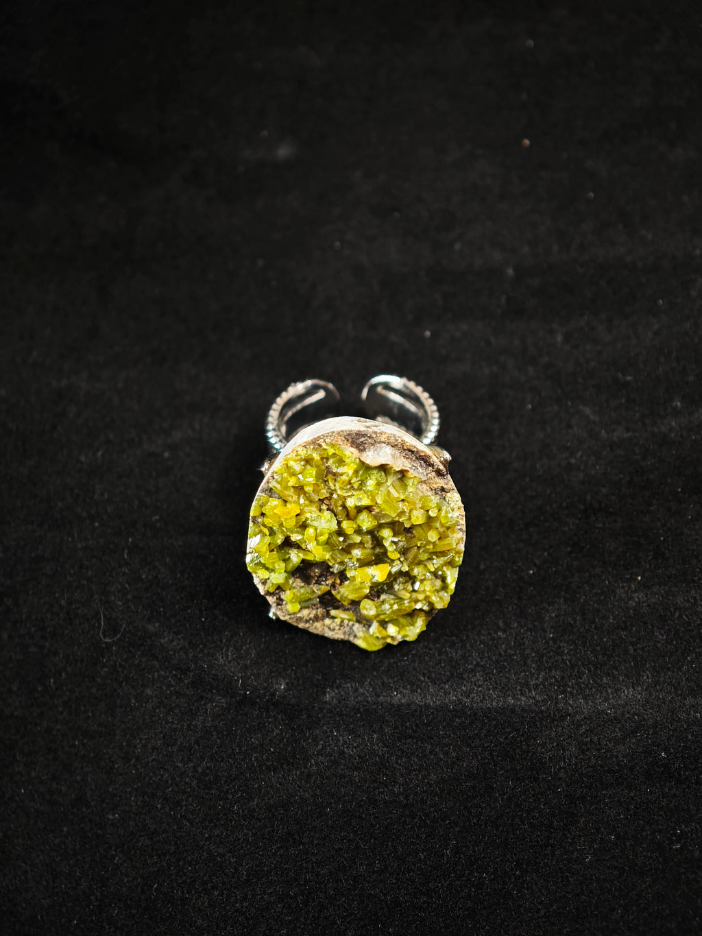 Pyromorphite Adjustable Ring - Natural Mineral - Solo Collection -016