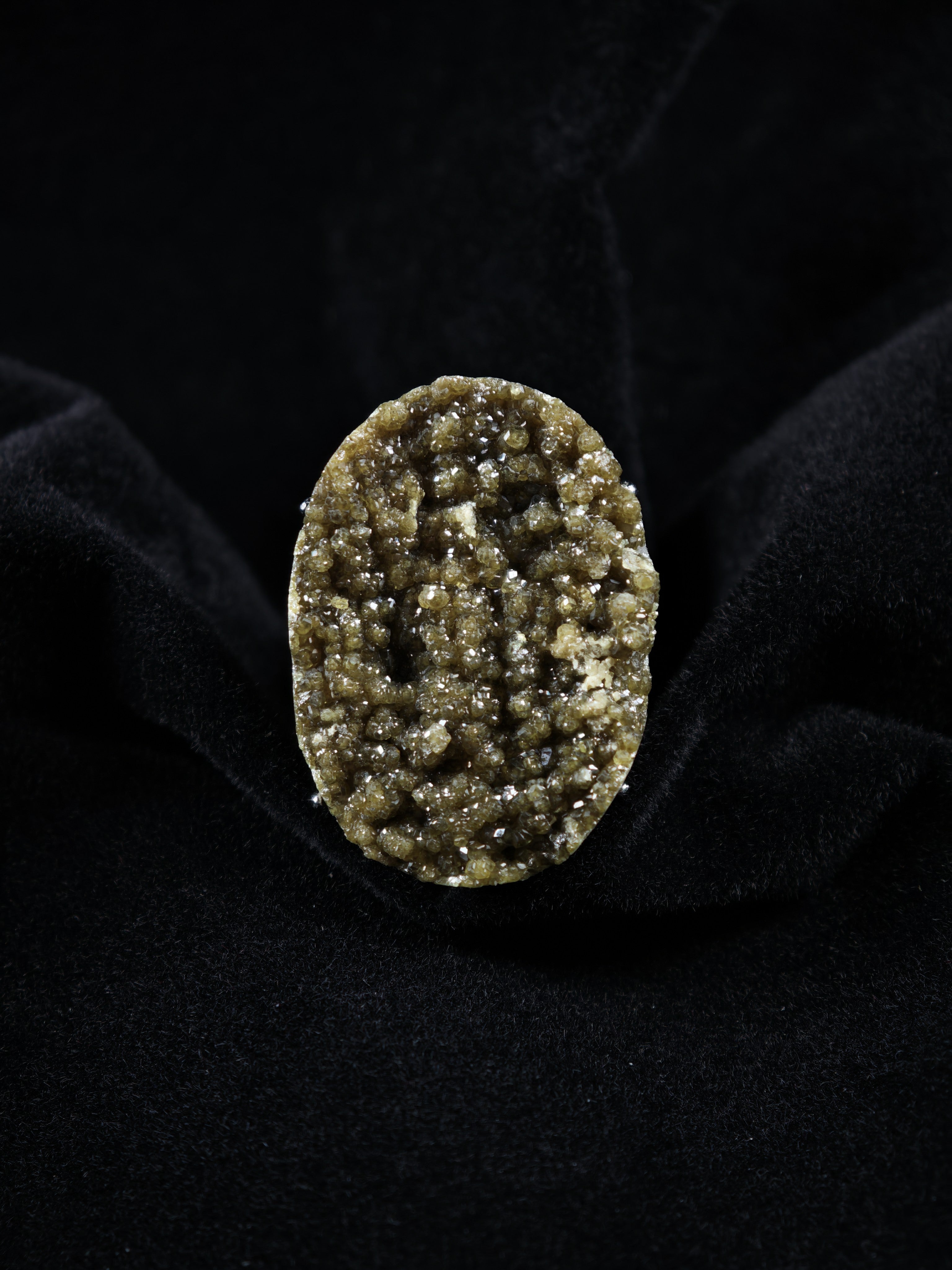 Andradite Adjustable Ring - Natural Mineral - Solo Collection -023