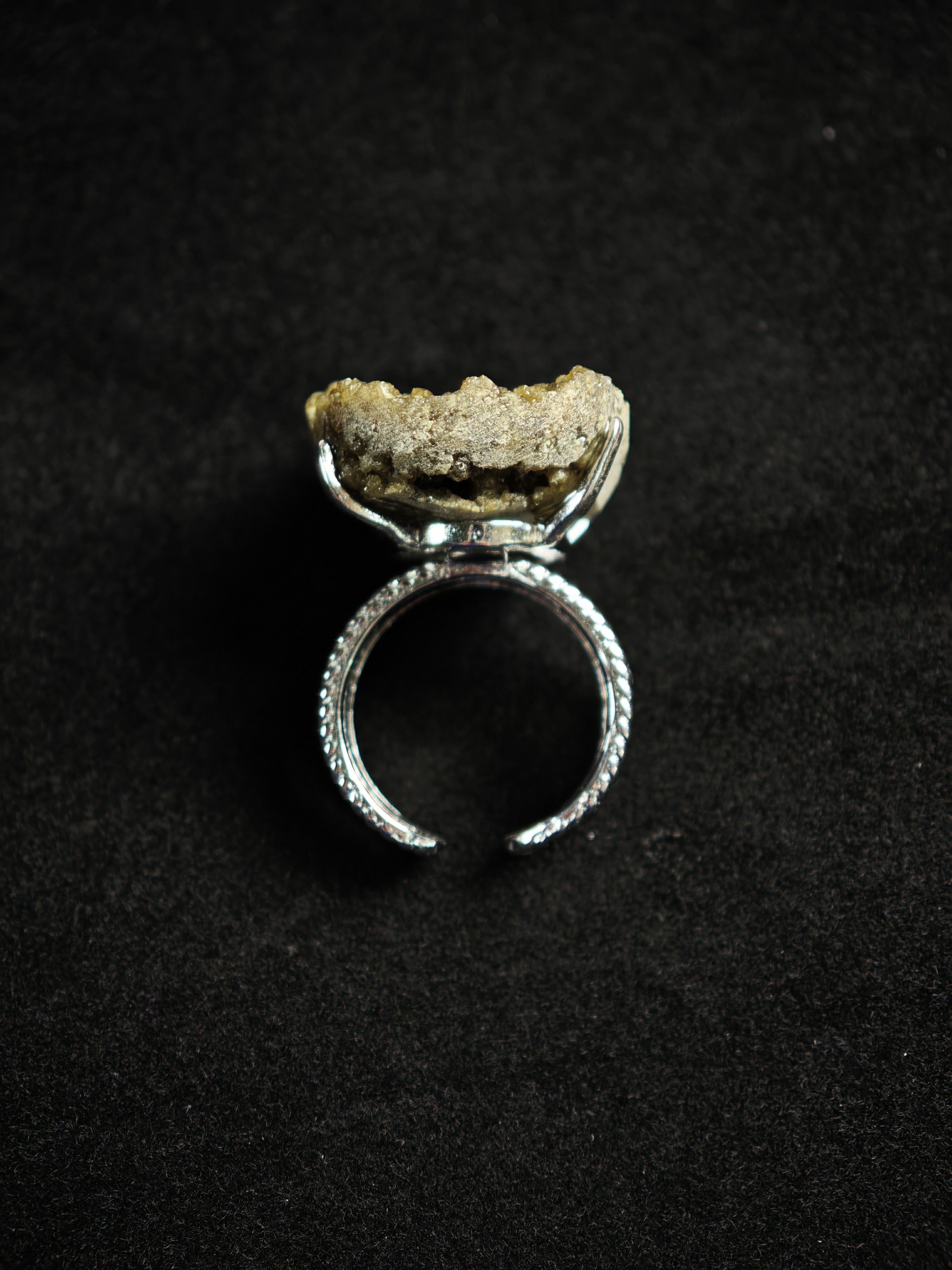 Andradite Adjustable Ring - Natural Mineral - Solo Collection -023