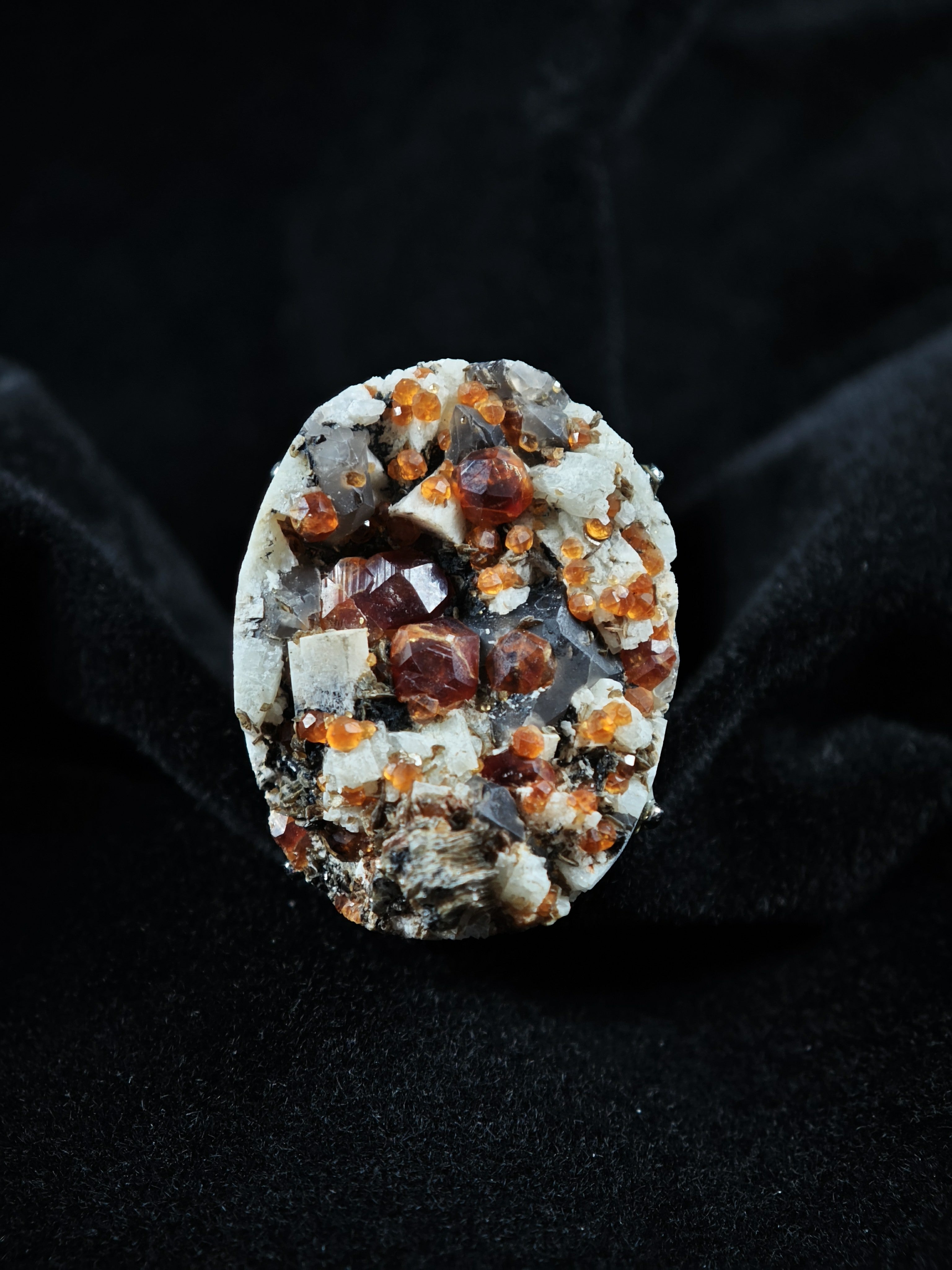 Garnet Adjustable Ring - Natural Mineral - Solo Collection -024