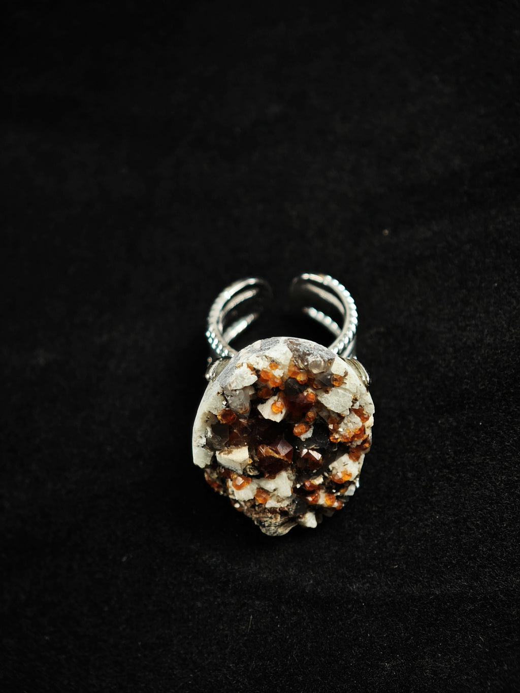 Garnet Adjustable Ring - Natural Mineral - Solo Collection -024