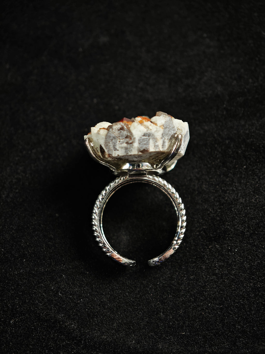 Garnet Adjustable Ring - Natural Mineral - Solo Collection -024