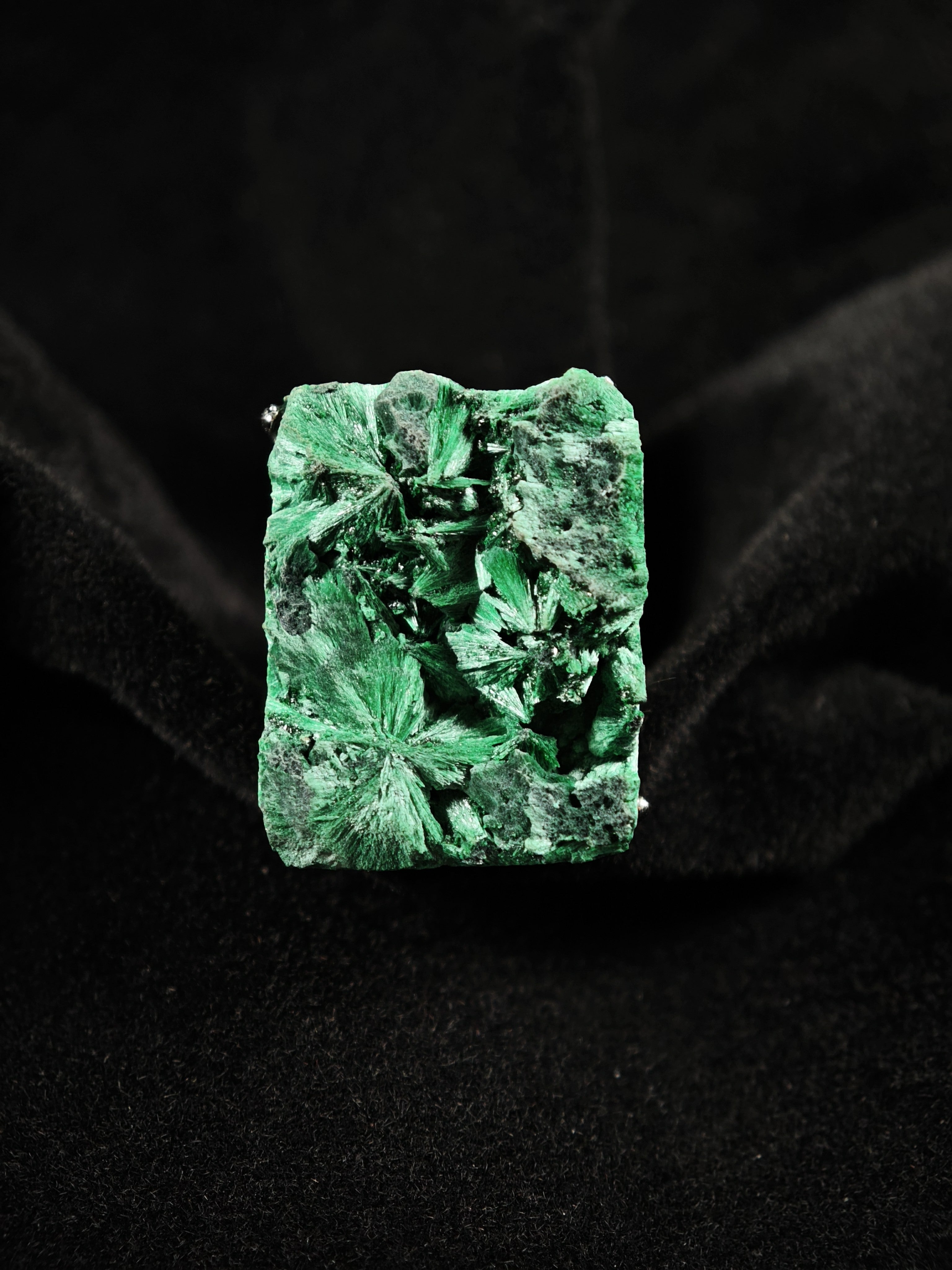 Malachite Adjustable Ring - Natural Mineral - Solo Collection -025