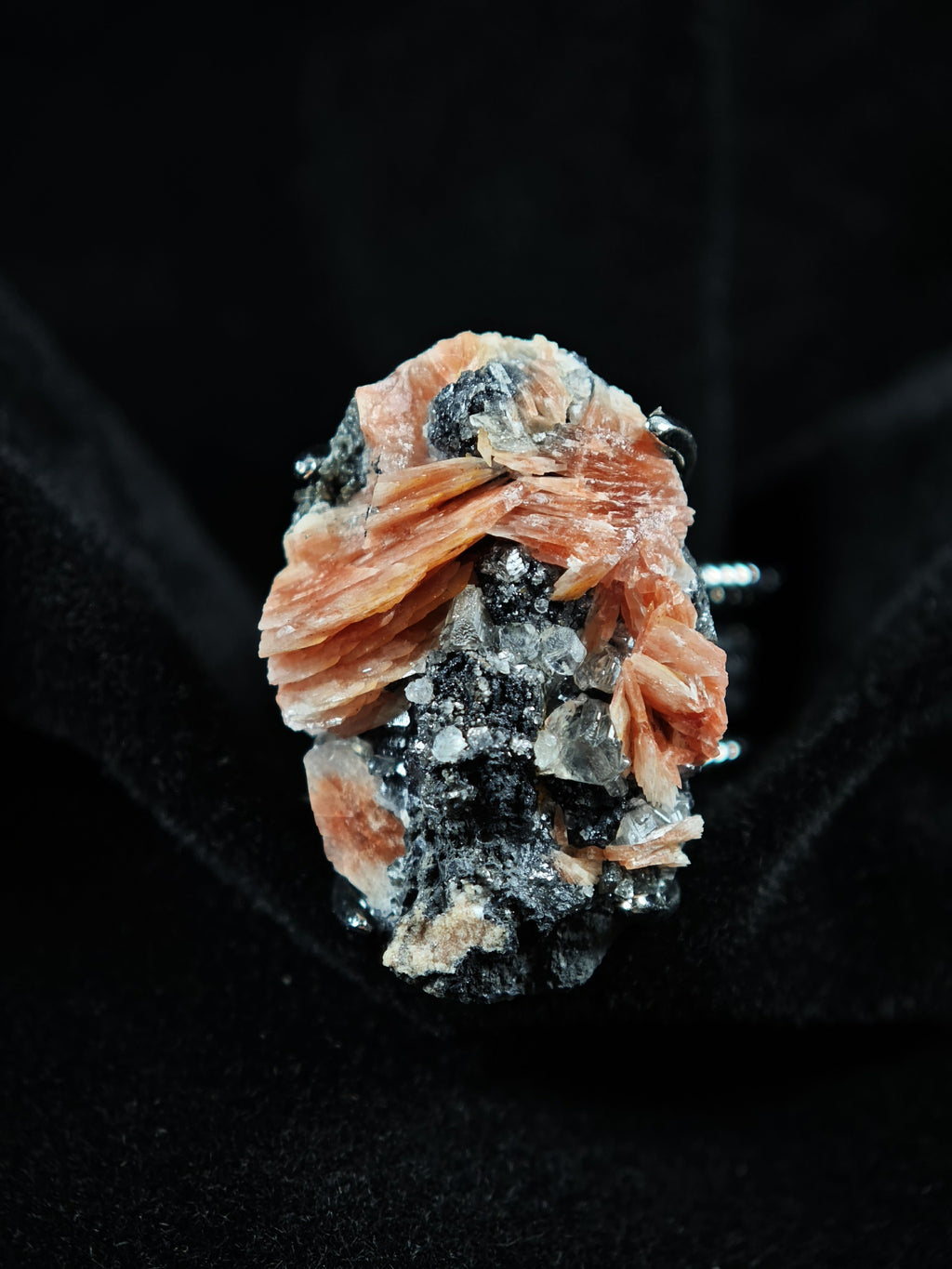 Barite&Cerussite Adjustable Ring - Natural Mineral - Solo Collection -026