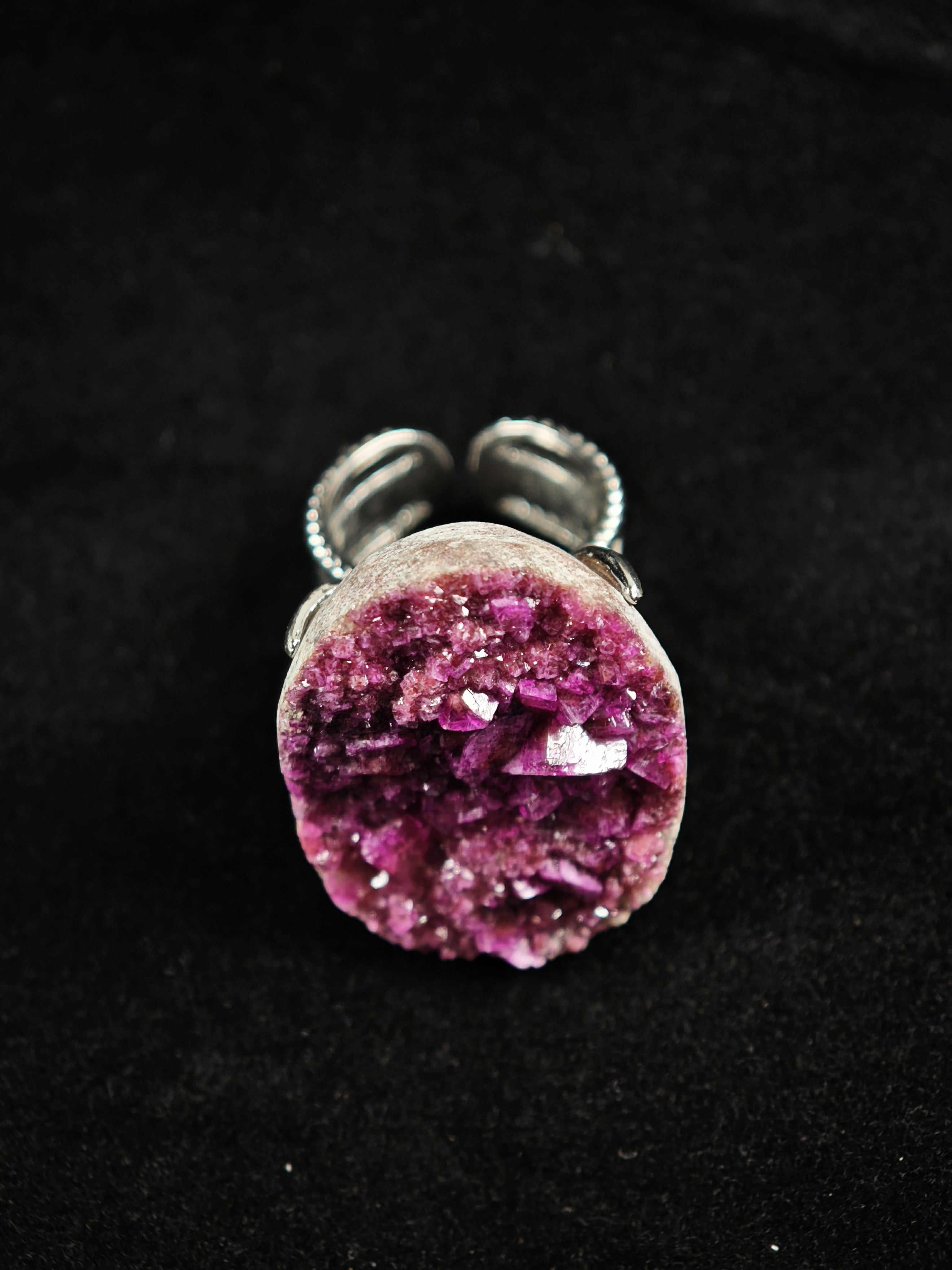 Cobaltoan Calcite Adjustable Ring - Natural Mineral - Solo Collection -028