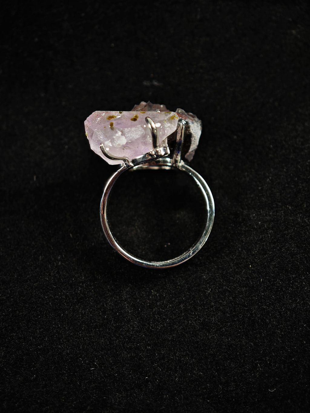 Garden Quartz&specular Adjustable Ring - Natural Mineral - Duo Collection -033