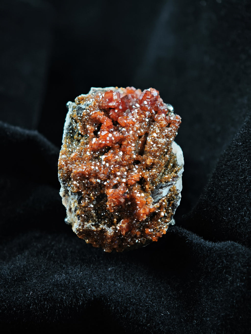 Vanadinite Adjustable Ring - Natural Mineral - Solo Collection -035