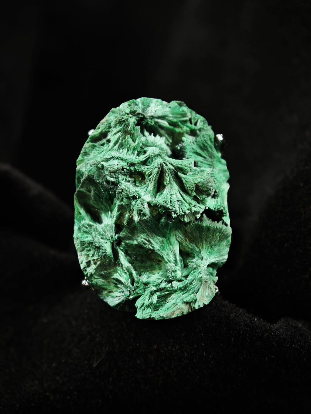 Malachite Adjustable Ring - Natural Mineral - Solo Collection -036