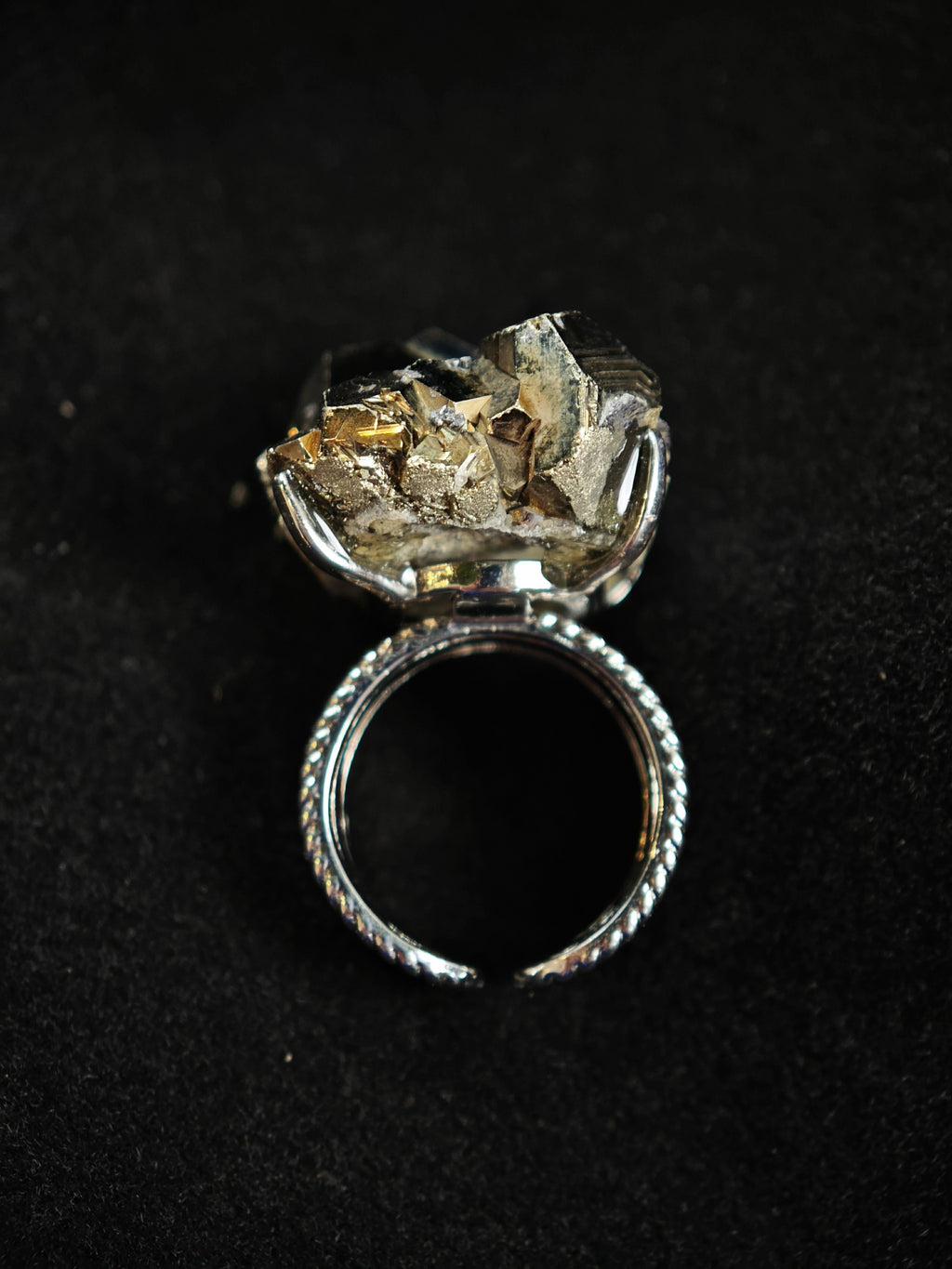 Chalcopyrite Adjustable Ring - Natural Mineral - Solo Collection -043