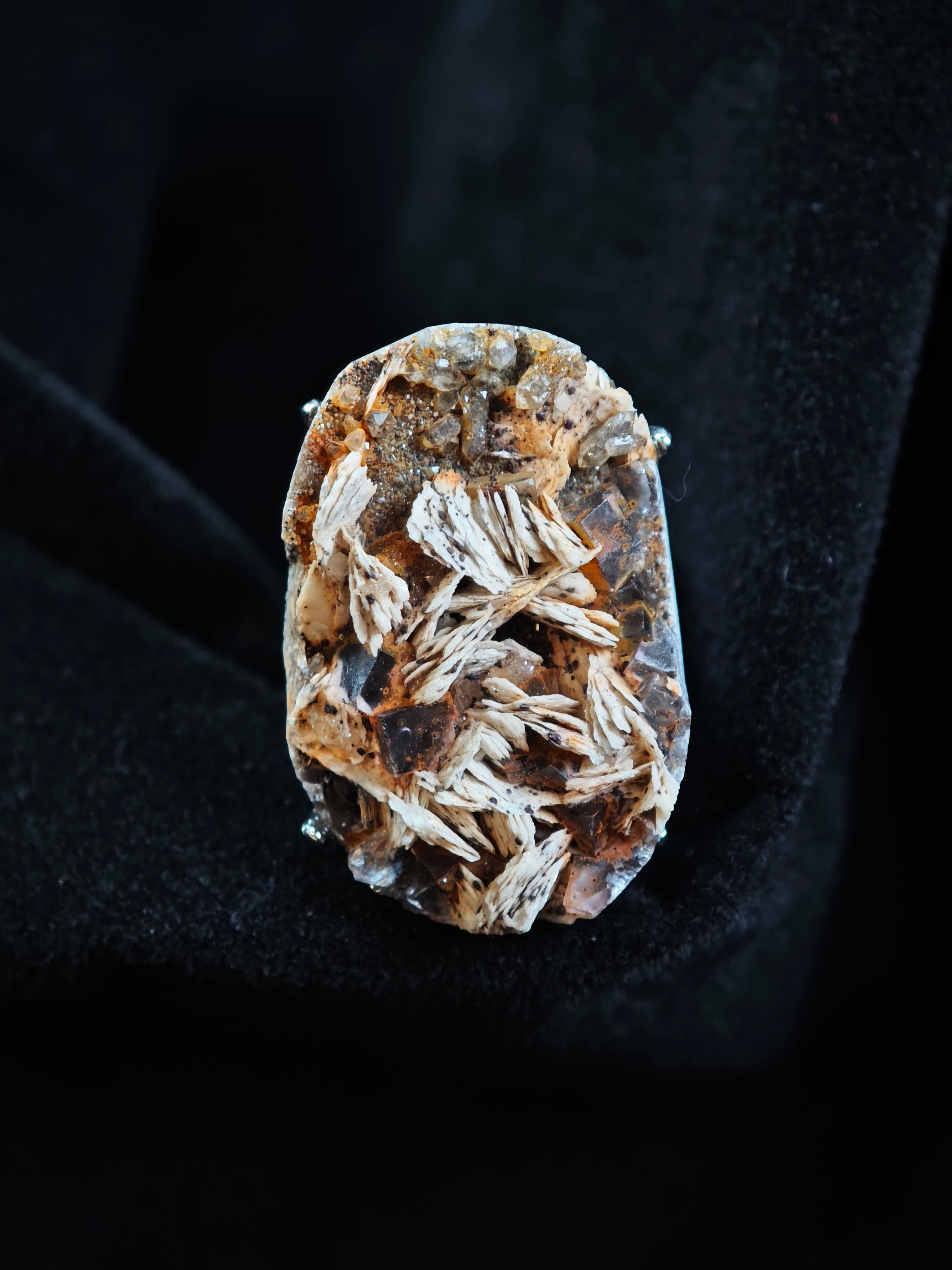 Barite Adjustable Ring - Natural Mineral - Solo Collection -063