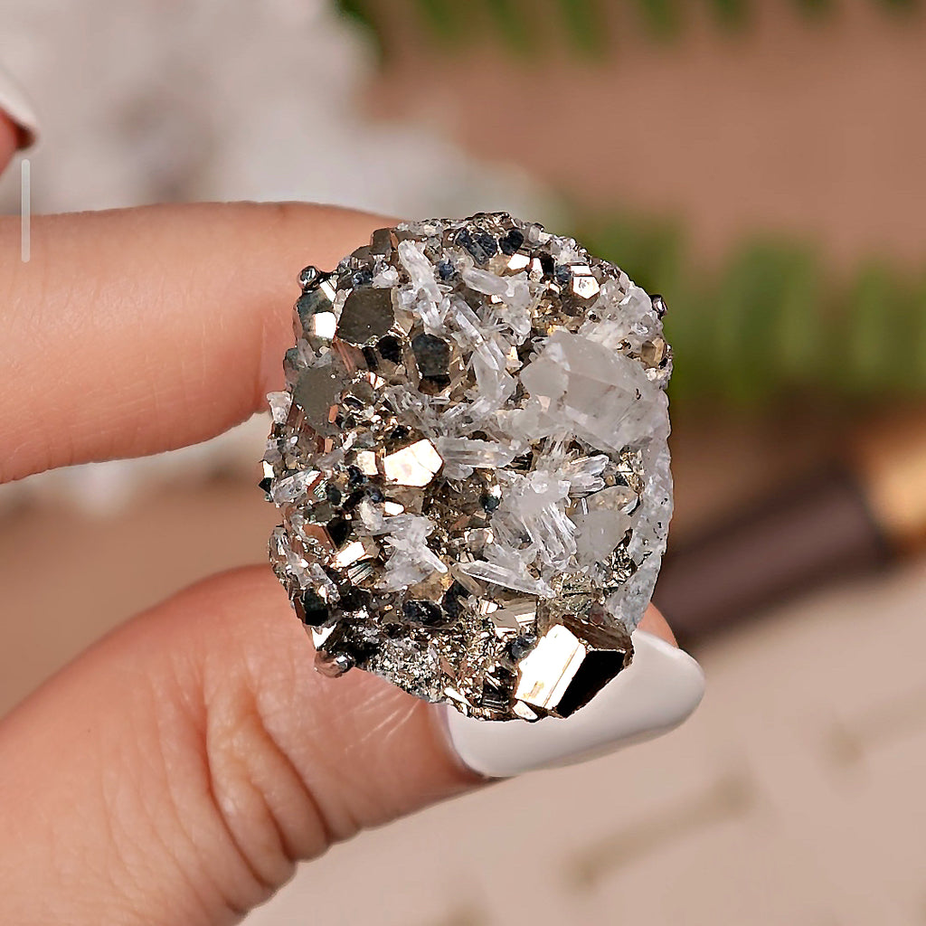 Raw Chalcopyrite Adjustable Ring – Natural Mineral Stone Ring, Handmade One of a Kind Jewelry-005