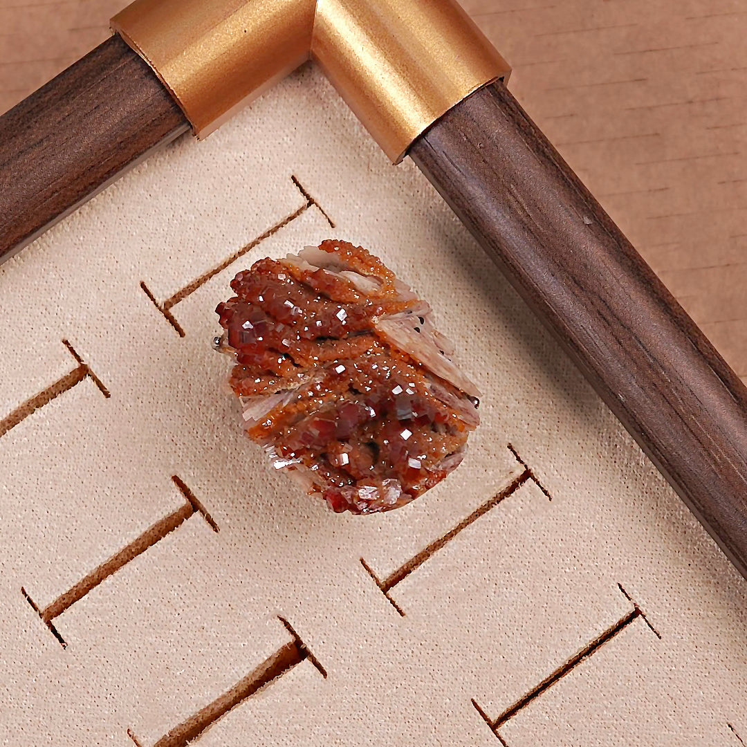 Raw Vanadinite Adjustable Ring – Natural Mineral Stone Ring, Handmade One of a Kind Jewelry-011