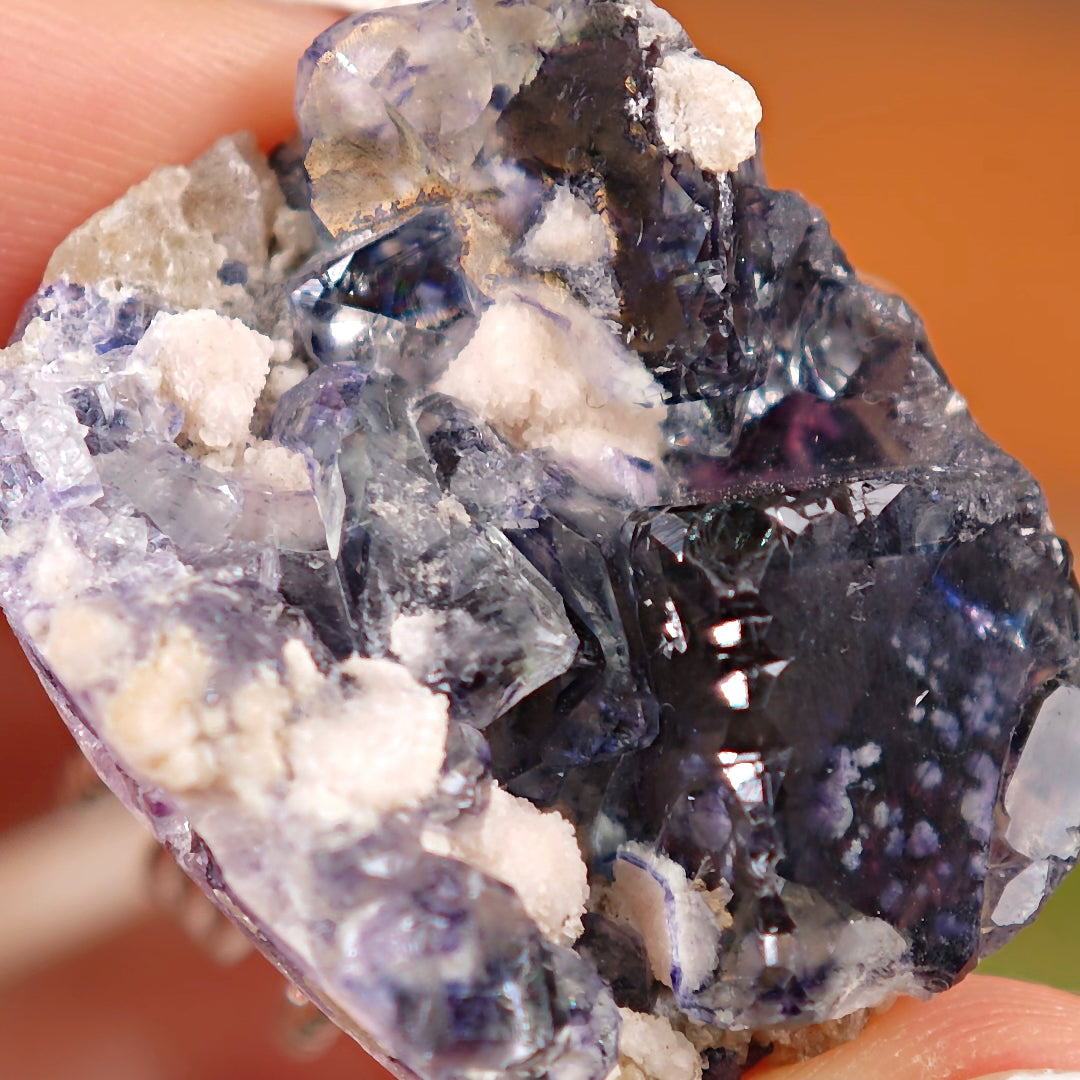 Raw Phantom Fluorite Adjustable Ring – Natural Mineral Stone Ring, Handmade One of a Kind Jewelry-012