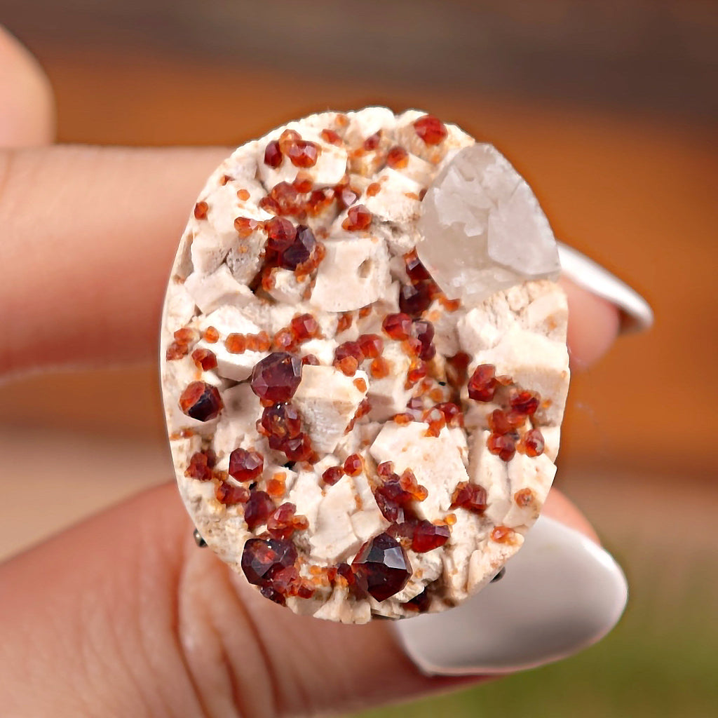 Raw Garnet Adjustable Ring – Natural Mineral Stone Ring, Handmade One of a Kind Jewelry-015