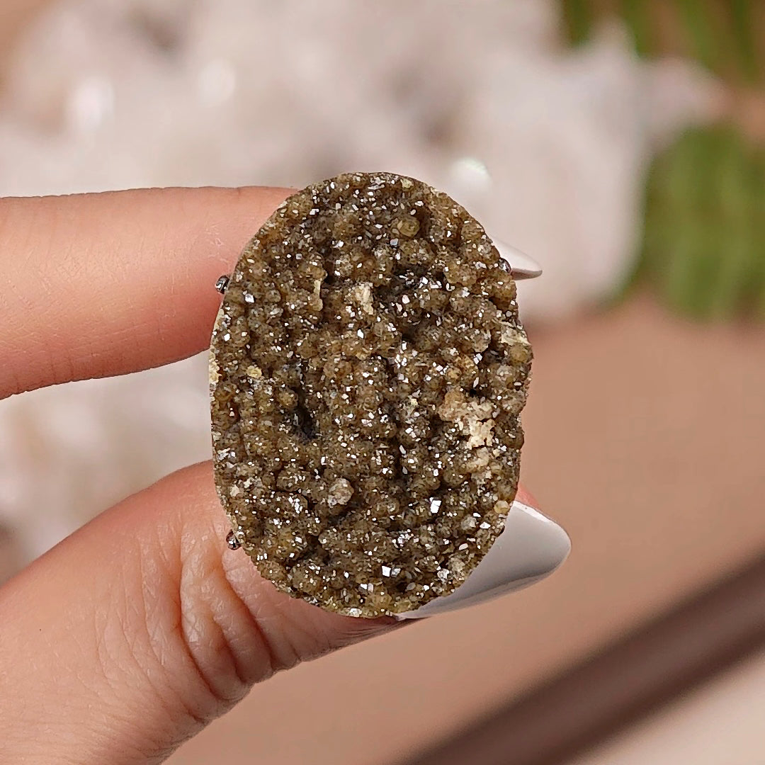 Raw Andradite Adjustable Ring – Natural Mineral Stone Ring, Handmade One of a Kind Jewelry-023