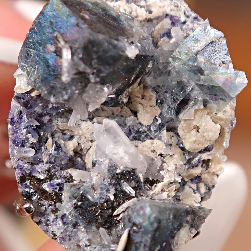 Raw Phantom Fluorite Adjustable Ring – Natural Mineral Stone Ring, Handmade One of a Kind Jewelry-004