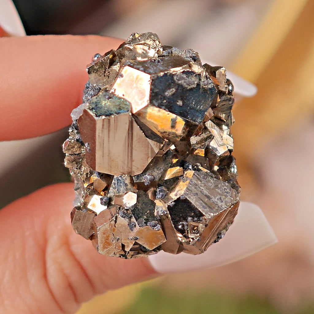 Raw Chalcopyrite Adjustable Ring – Natural Mineral Stone Ring, Handmade One of a Kind Jewelry-043