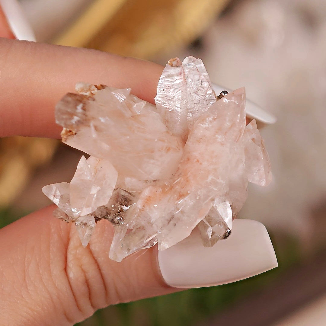 Raw Pink Calcite Adjustable Ring – Natural Mineral Stone Ring, Handmade One of a Kind Jewelry-064