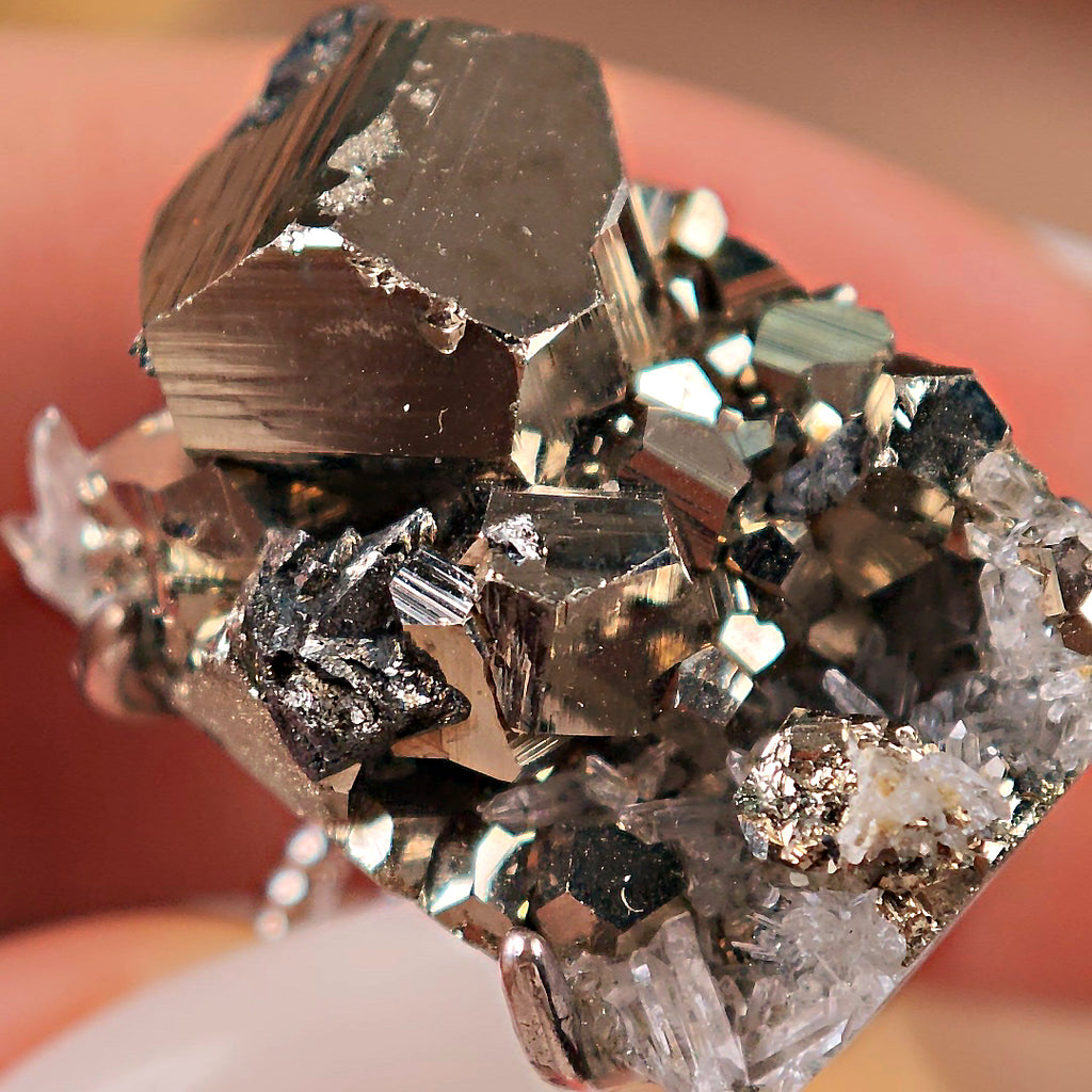 Raw Chalcopyrite Adjustable Ring – Natural Mineral Stone Ring, Handmade One of a Kind Jewelry-071