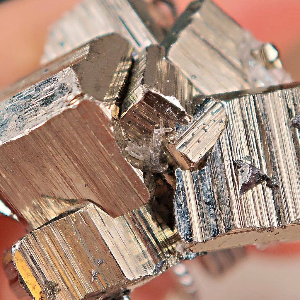 Raw Chalcopyrite Adjustable Ring – Natural Mineral Stone Ring, Handmade One of a Kind Jewelry-072