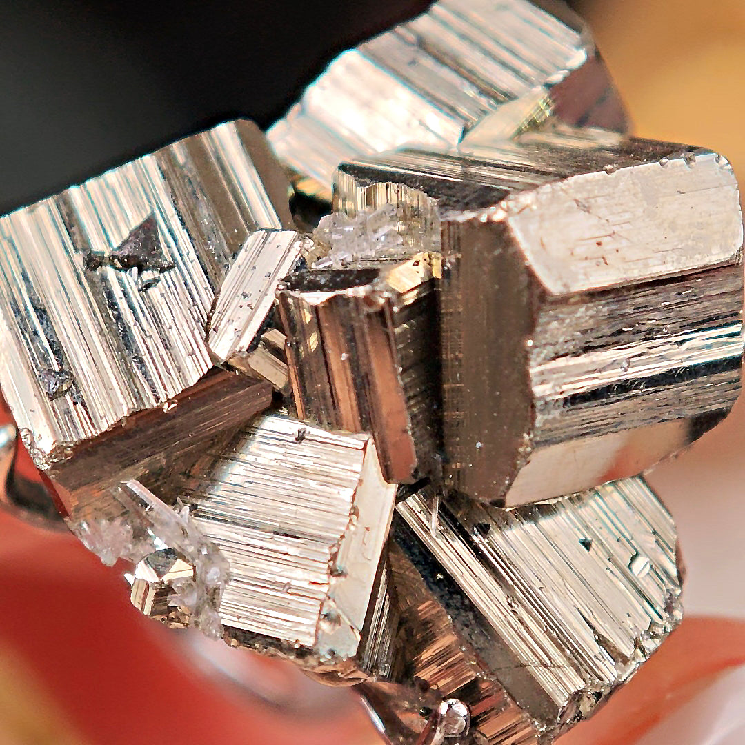 Raw Chalcopyrite Adjustable Ring – Natural Mineral Stone Ring, Handmade One of a Kind Jewelry-072