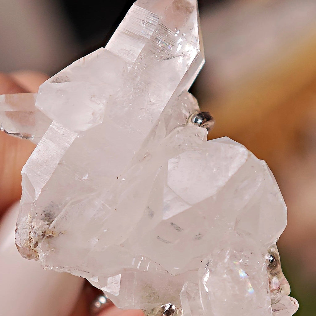 Raw White Crystal Adjustable Ring – Natural Mineral Stone Ring, Handmade One of a Kind Jewelry-083