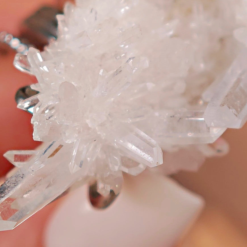 Raw White Crystal Adjustable Ring – Natural Mineral Stone Ring, Handmade One of a Kind Jewelry-088